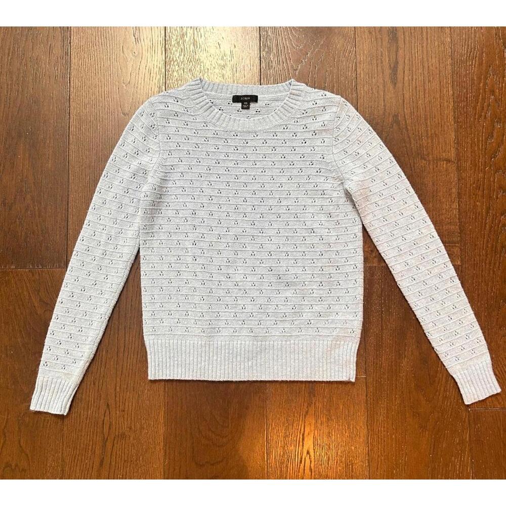 J.Crew Alpaca Wool Blend Knit Sweater Womens Size XS Light Blue